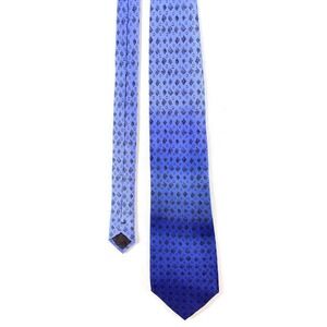 J Garcia Mens Silk Extra Long Necktie Blue Purple Ombre Abstract Geometric Poets